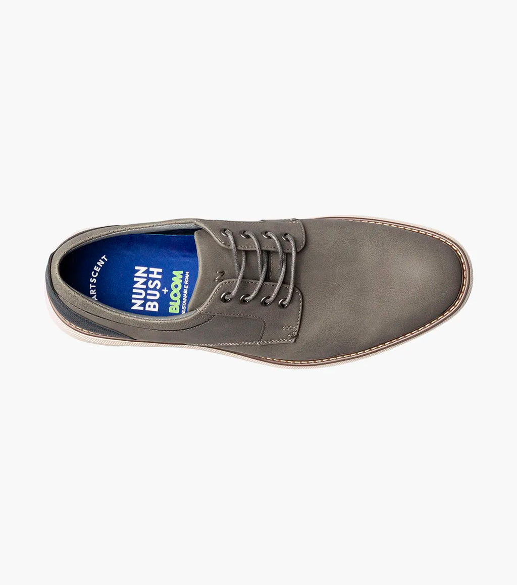 Nunn Bush Chase Casual Plain Toe Oxford Shoes Athletic Sole Gray 85093-020