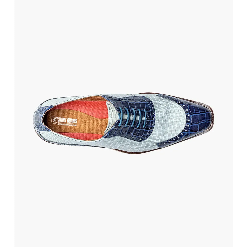 Stacy Adams Tarango Modified Cap Toe Oxford Shoes Dark Blue Multi 25770-469