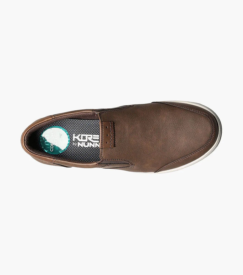 Nunn Bush KORE City Walk Moc Toe Slip-On Walking Shoes Brown 84820-200