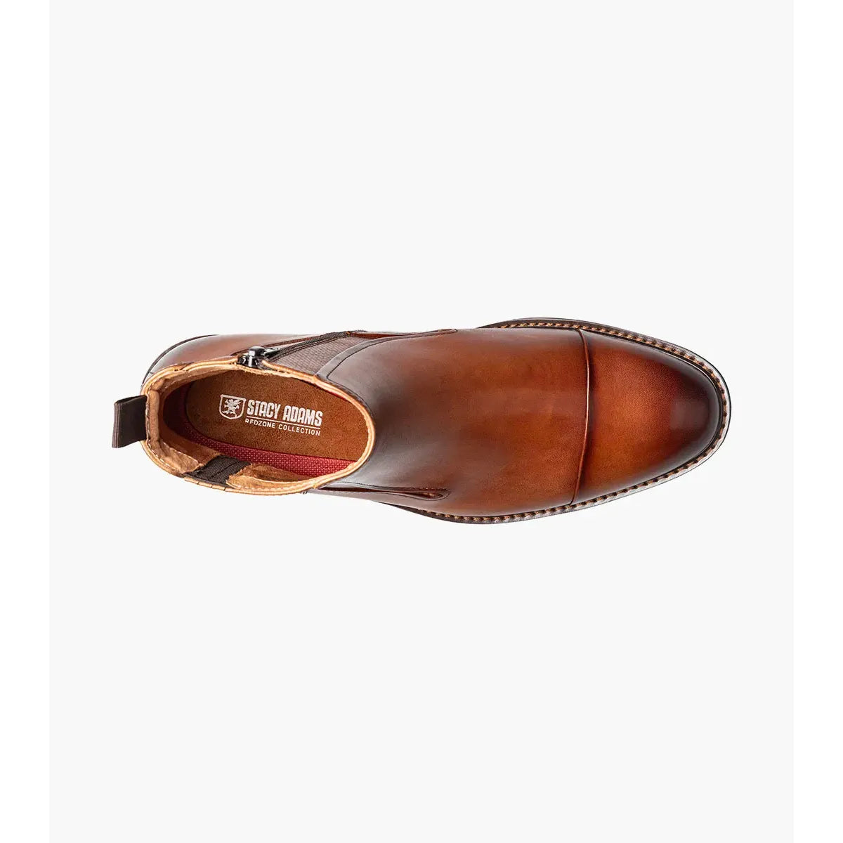 Stacy Adams Berkshire Cap Toe Side Zip Boot Brandy 25798-226