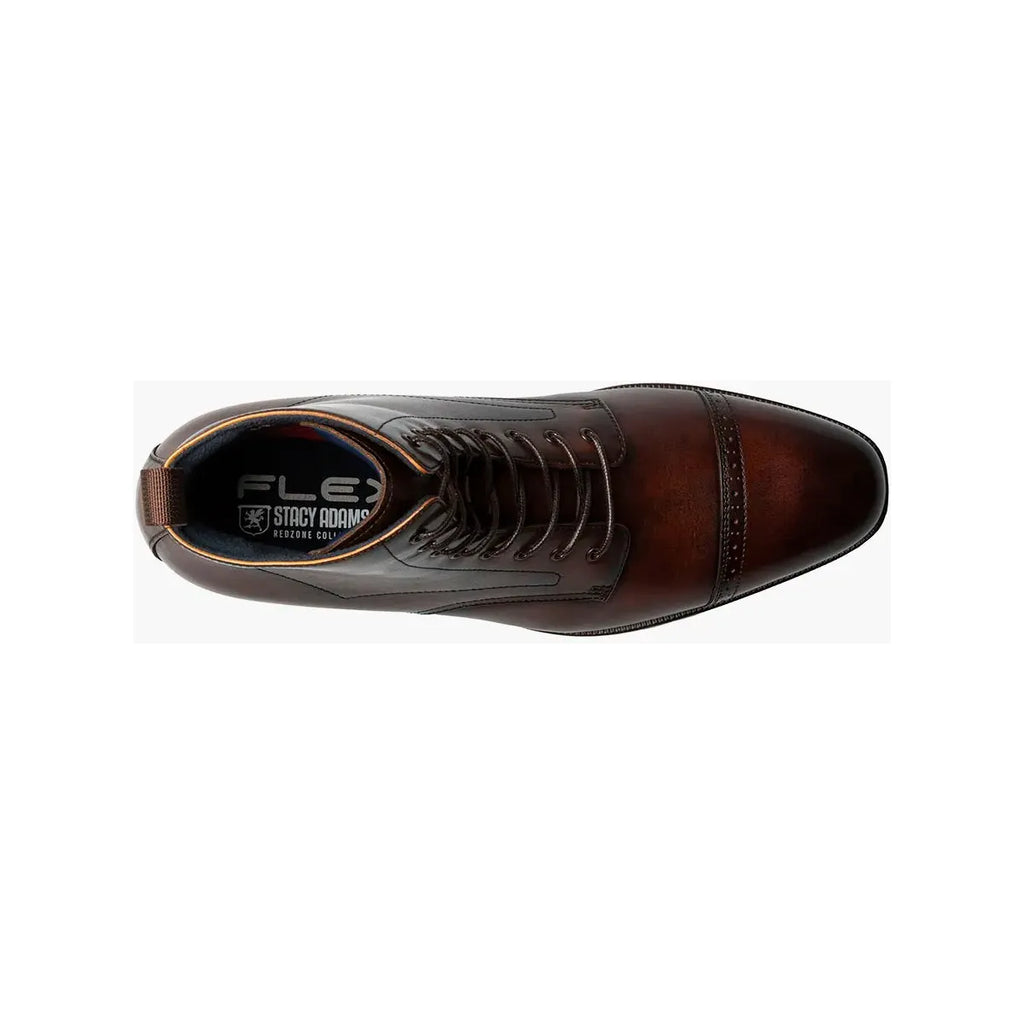 Stacy Adams Henry Cap Toe Lace Up Boot Leather Brown 25718-200