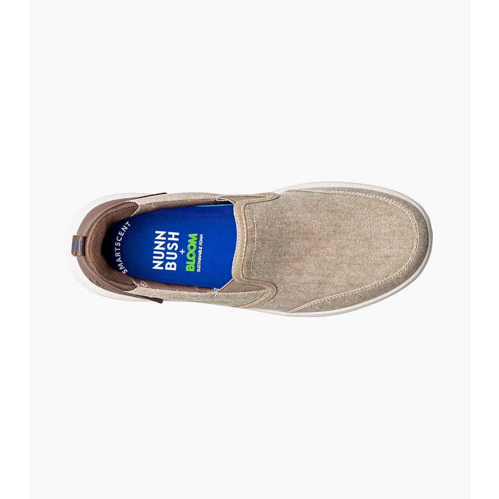 Nunn Bush Brew City EZ Hands Free Canvas Moc Toe Slip On Stone Multi 85165-285