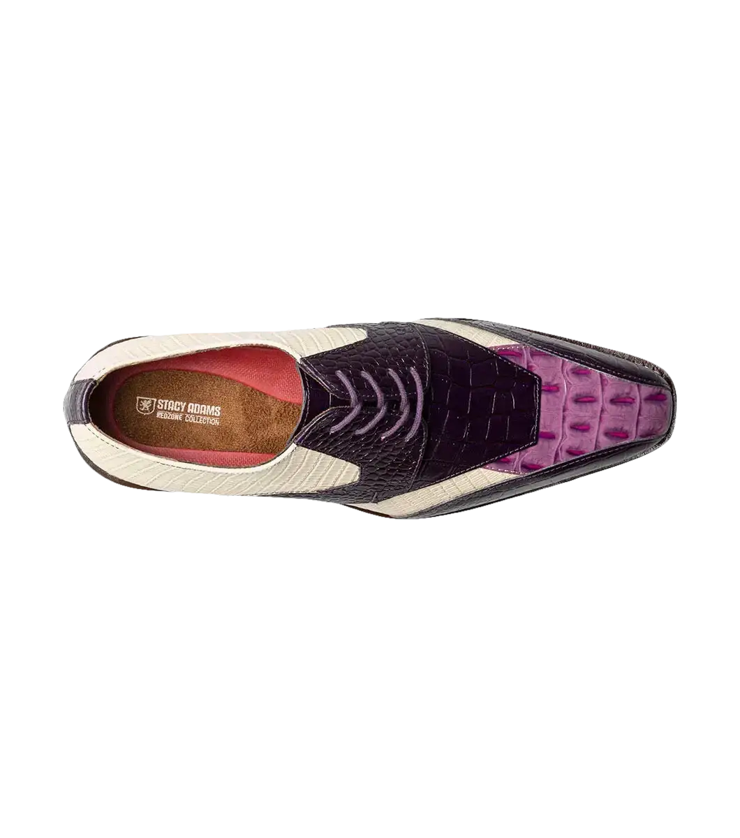 Stacy Adams Tristano Modified Bike Toe Oxford Shoes Purple Multi 25694-540