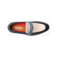 Stacy Adams Prichard Moc Toe Penny Slip On Shoes Navy Multi 25693-492