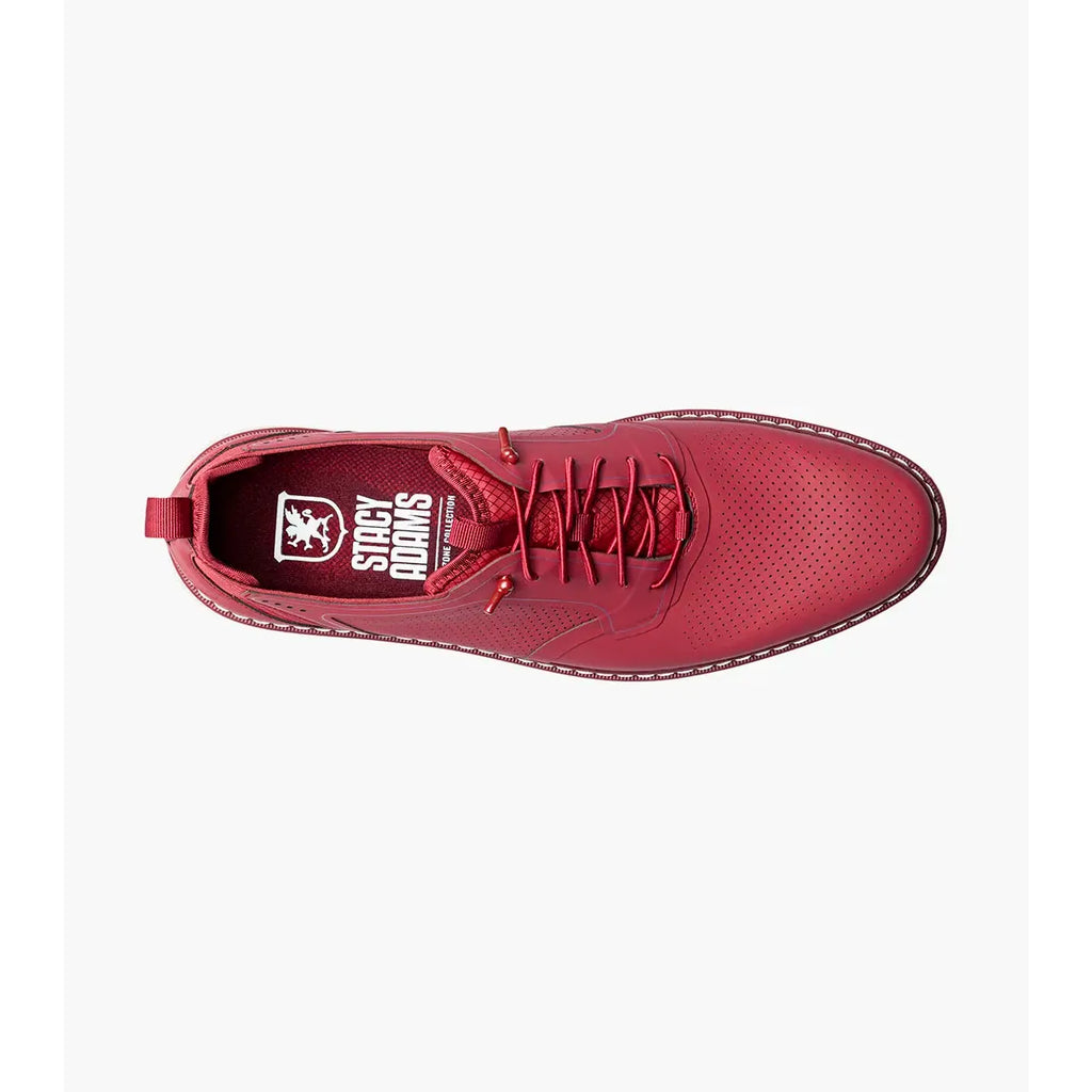 Stacy Adams Synchro Plain Toe Elastic Lace Up Sneaker Raspberry Shoes 25518-670
