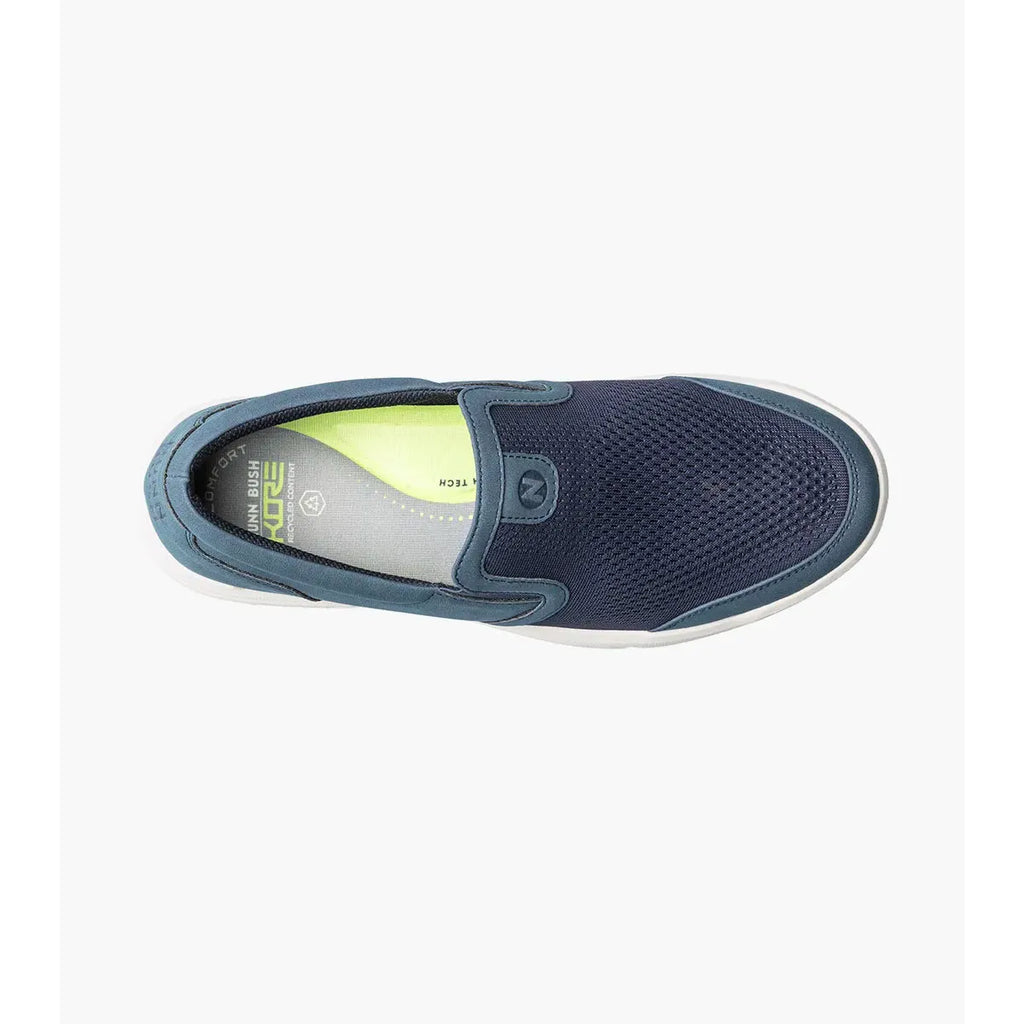 Nunn Bush KORE City Rally Mesh Moc Toe Slip On Walking Shoes Navy 85159-492