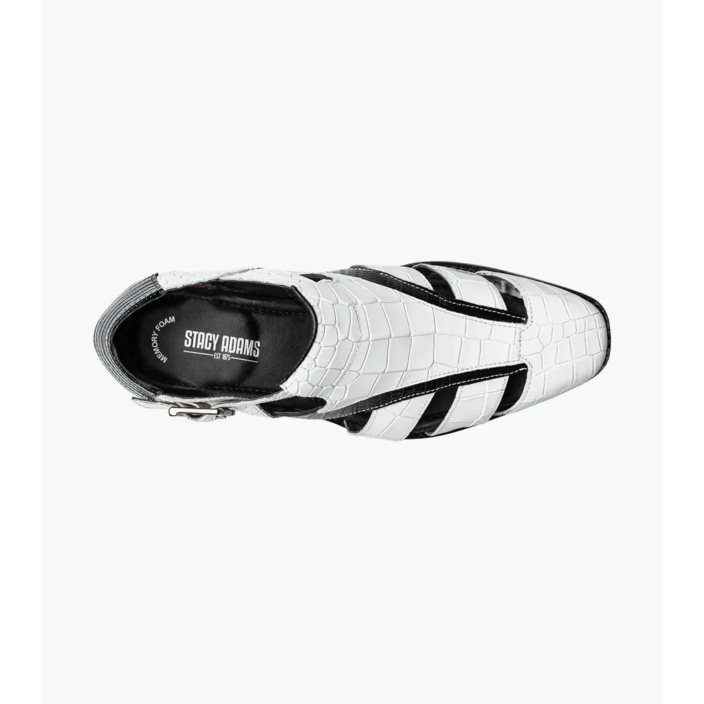 Stacy Adams Calandro City Summer Sandal Black And White 25695-111