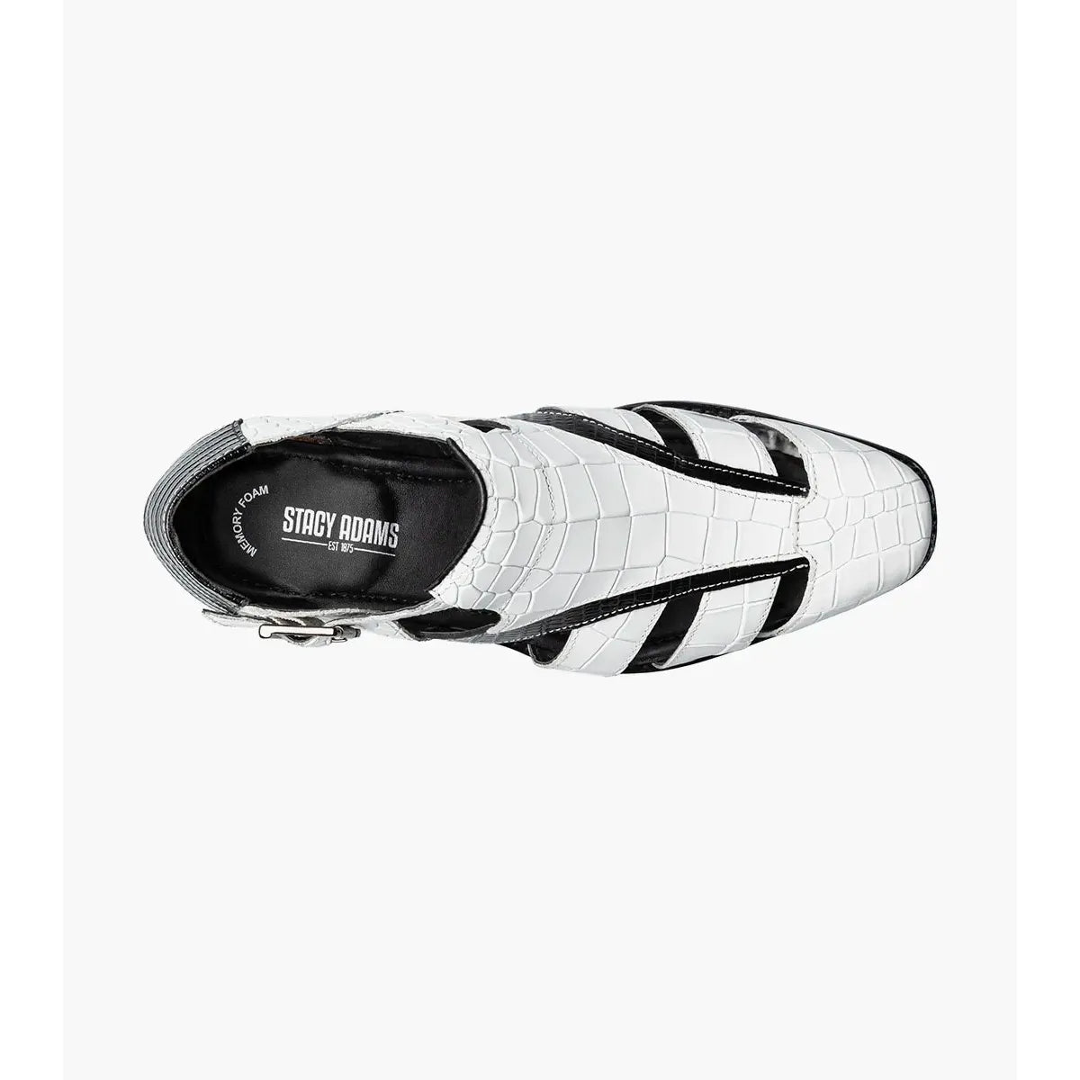Stacy Adams Calandro City Summer Sandal Black And White 25695-111