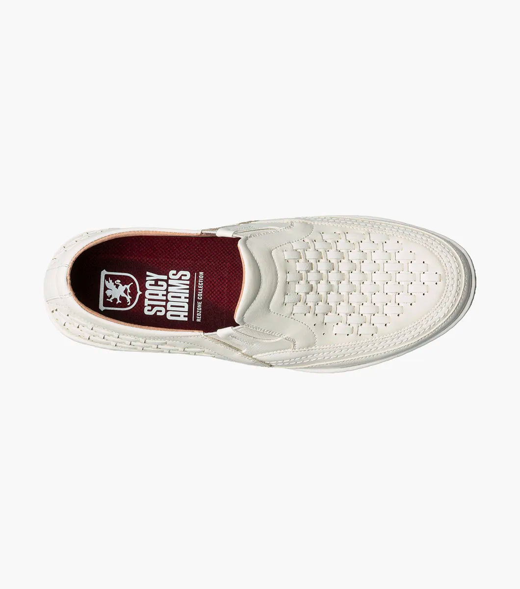 Stacy Adams Ithaca Moc Toe Slip On Shoes White 25656-100