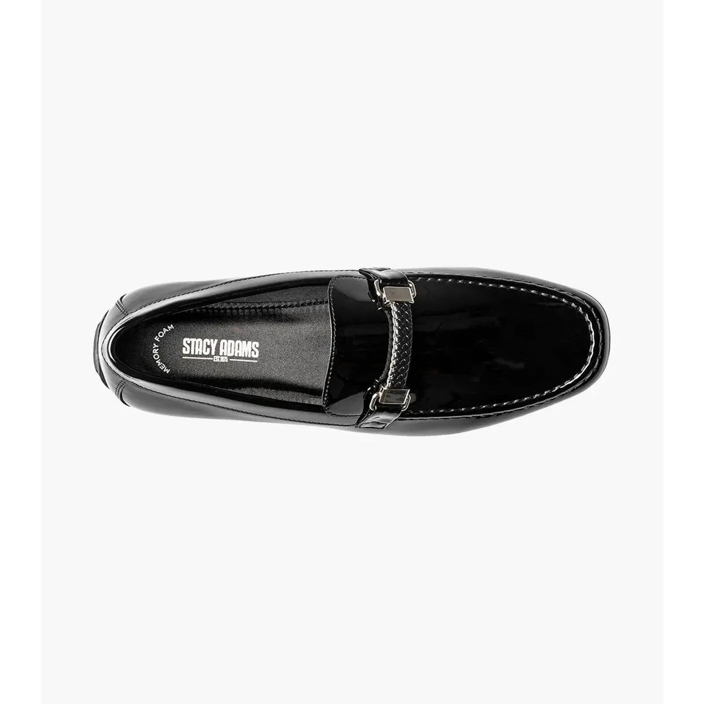 Stacy Adams Sheridan Moc Toe Bit Slip On Shoes Black Patent 25761-004