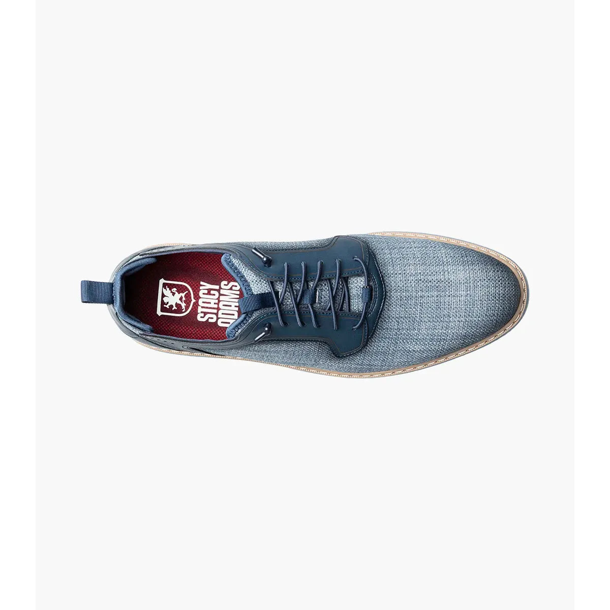 Stacy Adams Sebert Plain Toe Elastic Lace Up Walking Shoes Navy 25771-410