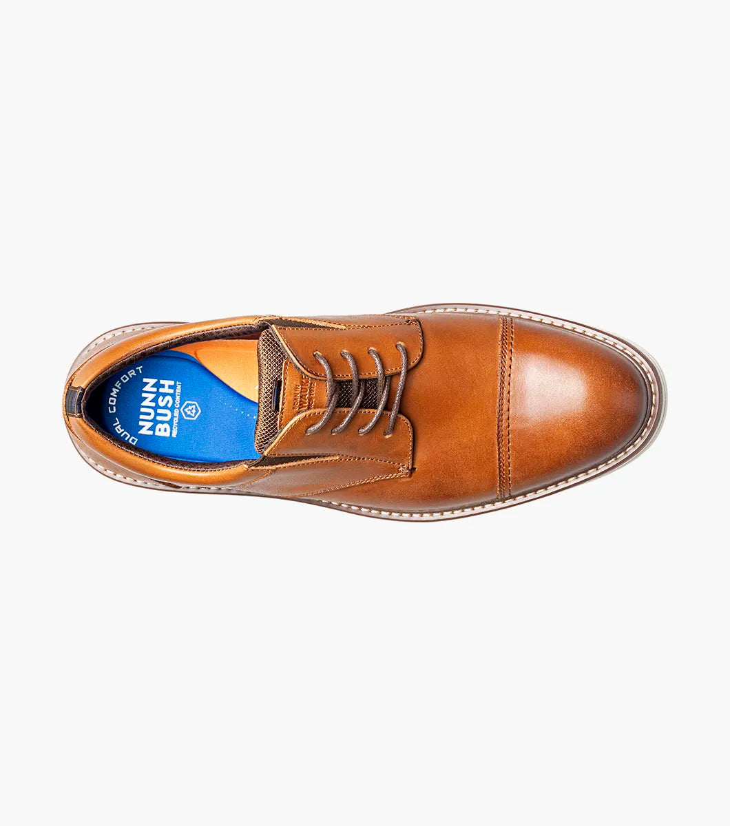Nunn Bush Griff Cap Toe Oxford Shoes Cognac Multi 85176-229
