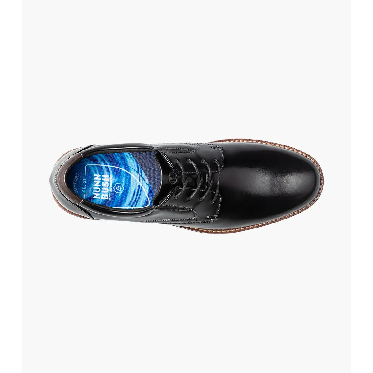 Nunn Bush Fitz Flex Plain Toe Oxford Black 85181-001