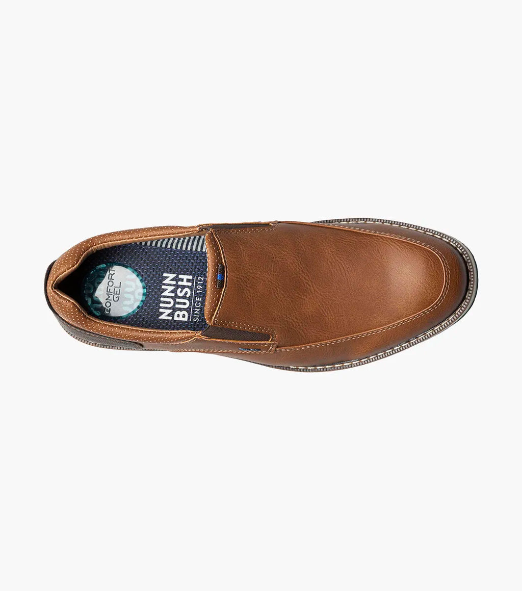 Nunn Bush Hyde II Moc Toe Slip On Shoes Comfortable Cognac 81360-221
