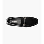 Stacy Adams Sheridan Moc Toe Bit Slip On Shoes velour textile Black 25761-001