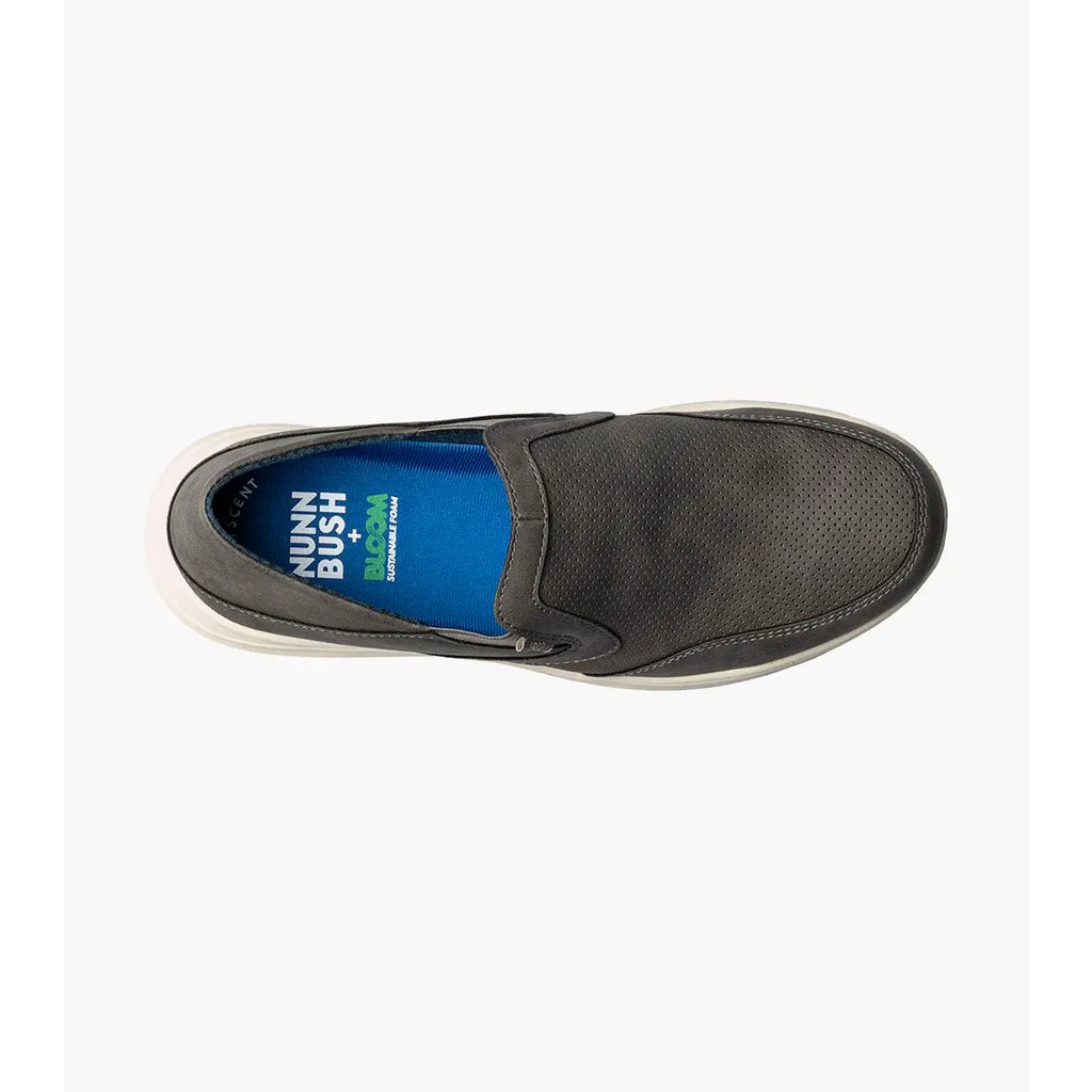 Nunn Bush Conway EZ Moc Toe Slip On Casual Shoes Charcoal 85062-013