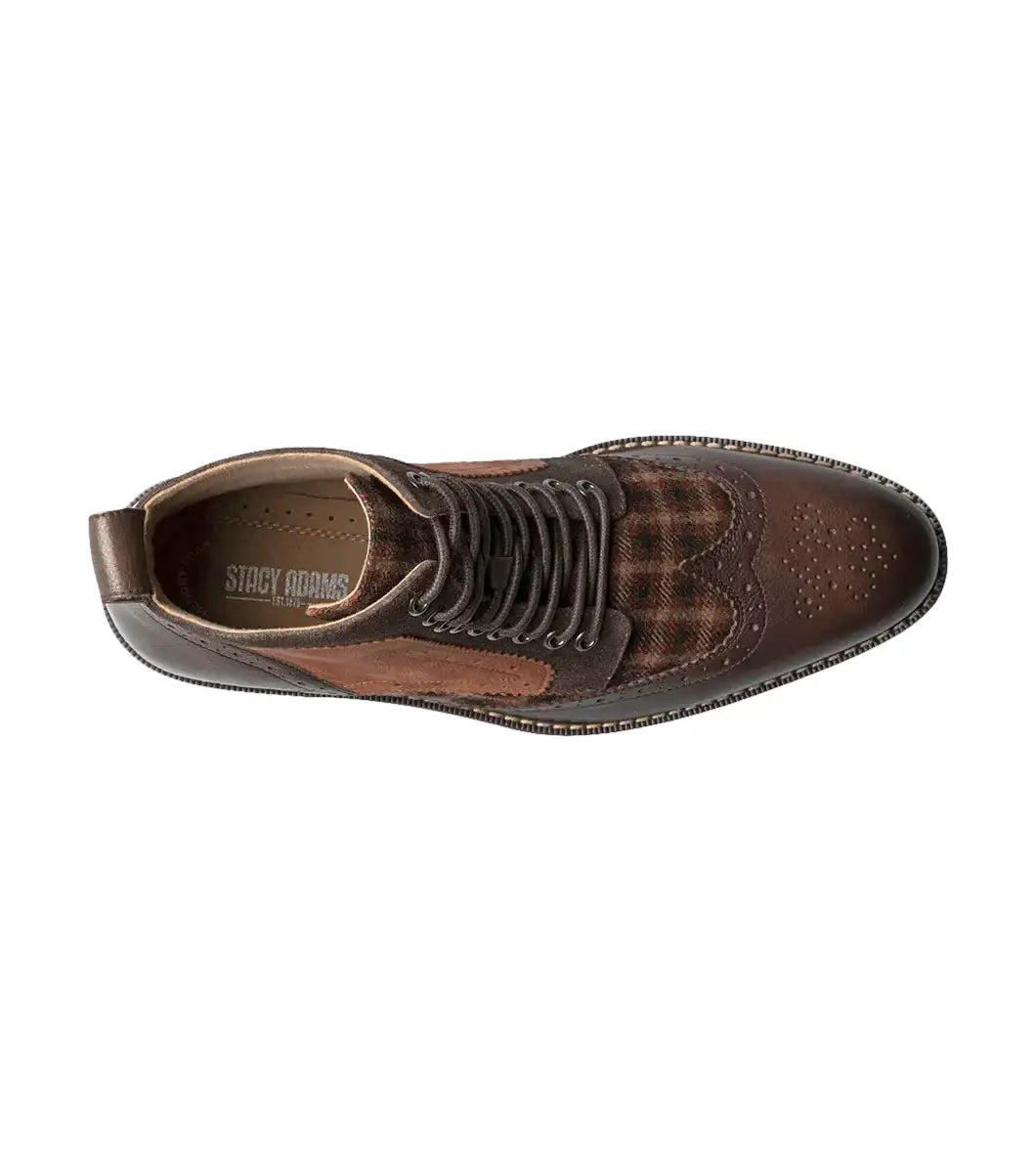 Stacy Adams Finnegan Wingtip Lace-Up Boot Brown Multi 25427-249