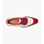 Stacy Adams Tarango Modified Cap Toe Oxford Shoes Raspberry/Ivory 25770-695