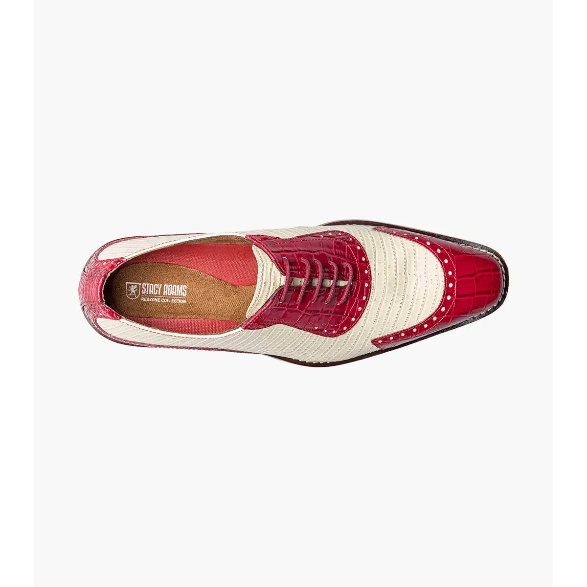 Stacy Adams Tarango Modified Cap Toe Oxford Shoes Raspberry/Ivory 25770-695
