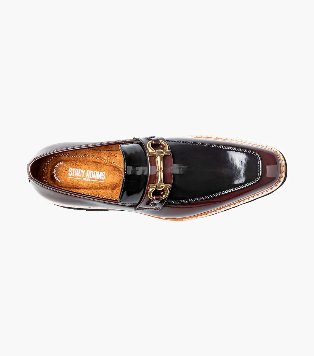 Stacy Adams Carabello Moc Toe Bit Slip On Burgundy Multi 25804-641