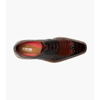 Stacy Adams Travato Wingtip Shoes Animal Print Leather Brown 25737-249