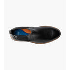 Nunn Bush Otis II Plain Toe Chelsea Boot Black Tumbled Leather 85091-007