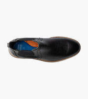 Nunn Bush Otis II Plain Toe Chelsea Boot Black Tumbled Leather 85091-007