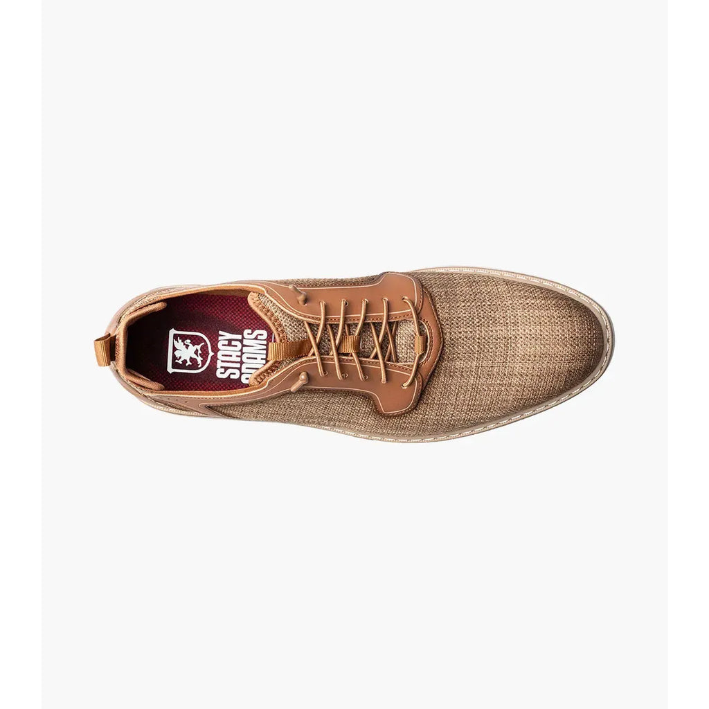 Stacy Adams Sebert Plain Toe Elastic Lace Up Walking Shoes Tan 25771-240