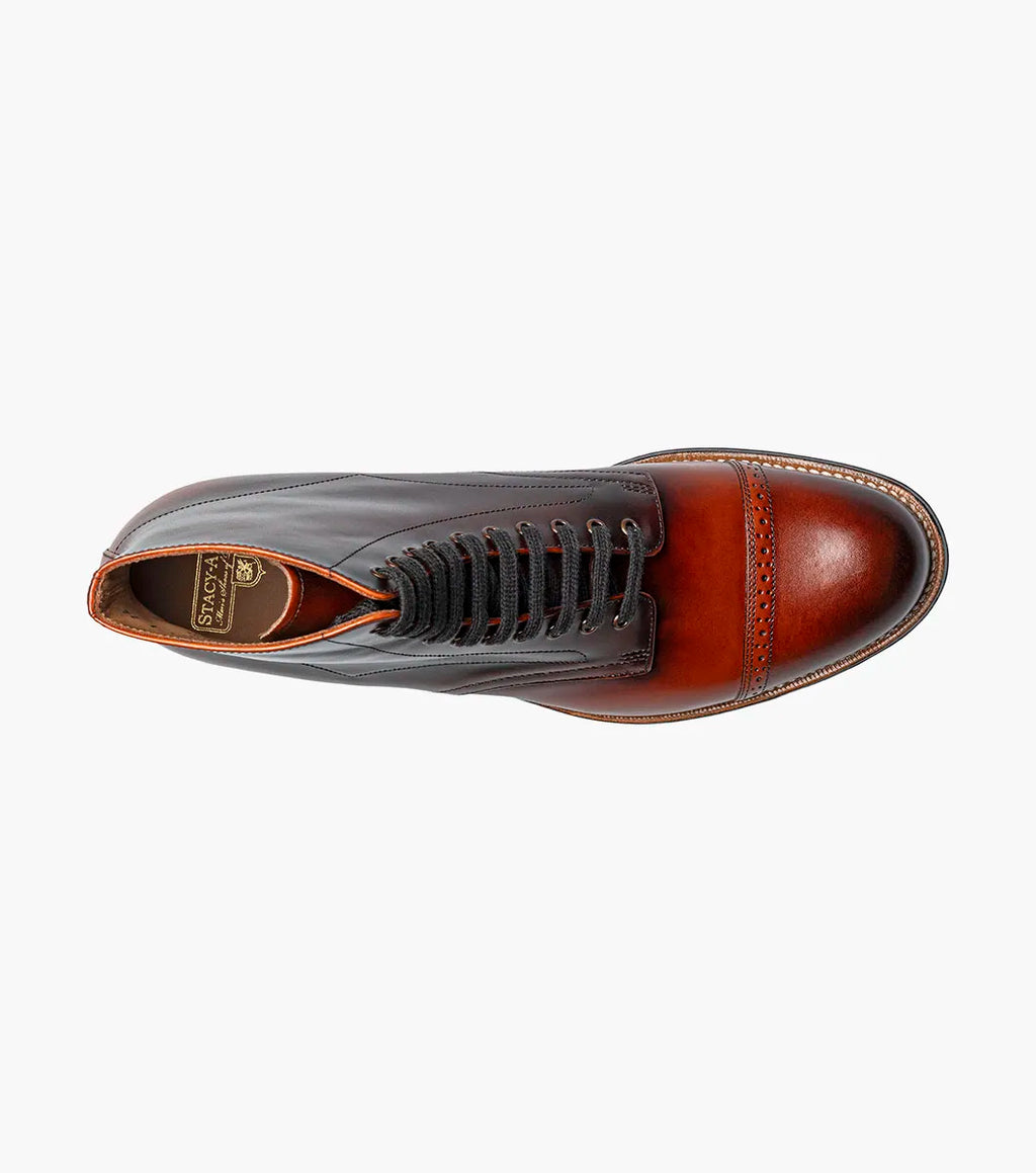 Stacy Adams Madison Cap Toe Lace Up Boot Tone On Tone Cognac 00110-221