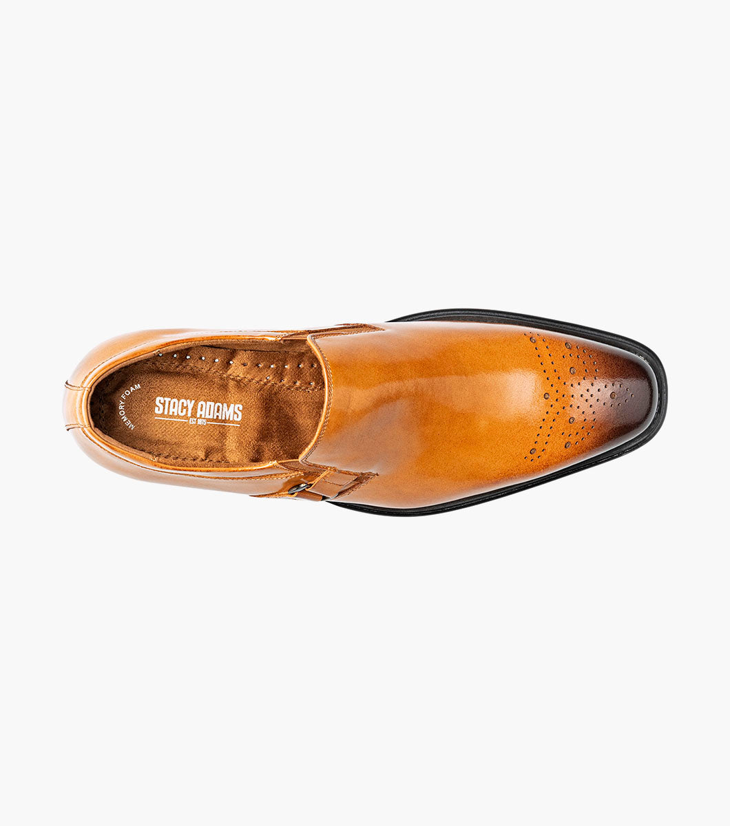 Stacy Adams Alistair Plain Toe Ornament Slip On Tan 25792-240