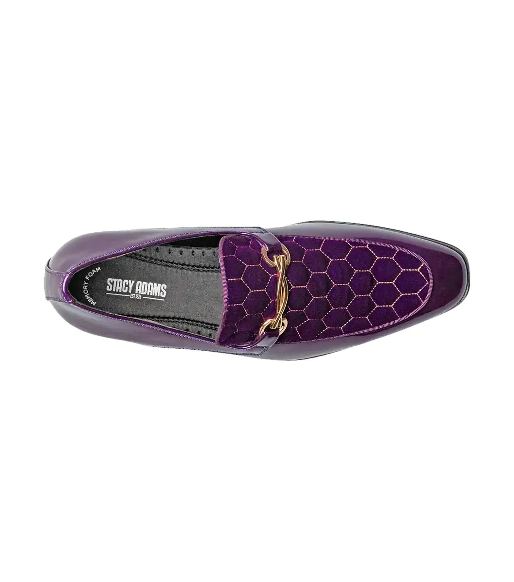 Stacy Adams Sprague Moc Toe Bit Slip On Shoes Purple 25732-542