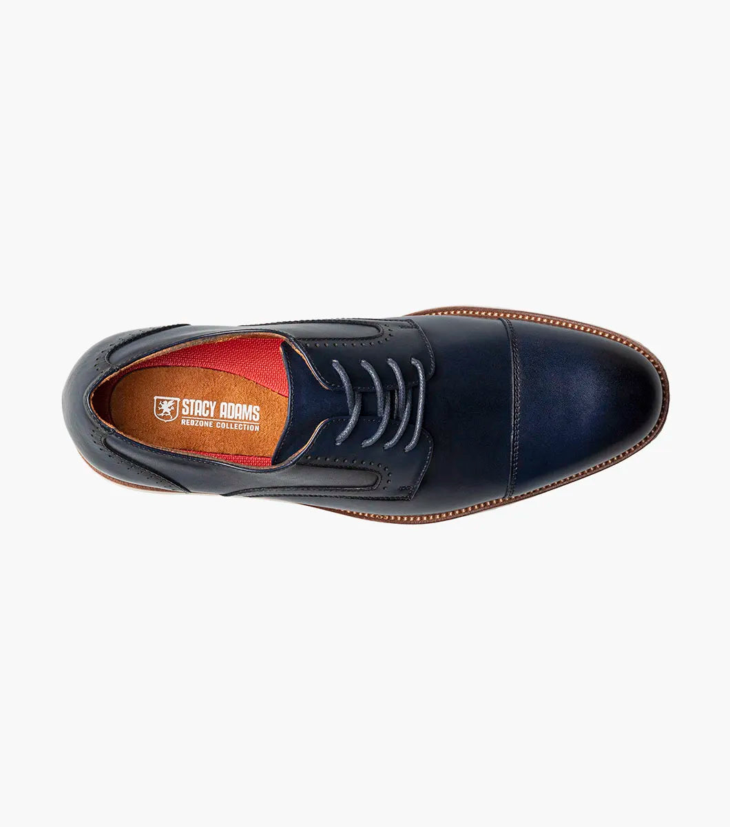 Stacy Adams Wesbridge Cap Toe Oxford Shoes Leather Navy 25713-410