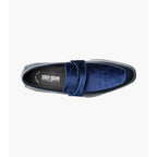 Stacy Adams Spratley Moc Toe Saddle Slip On Dress Shoes Navy 25686-410