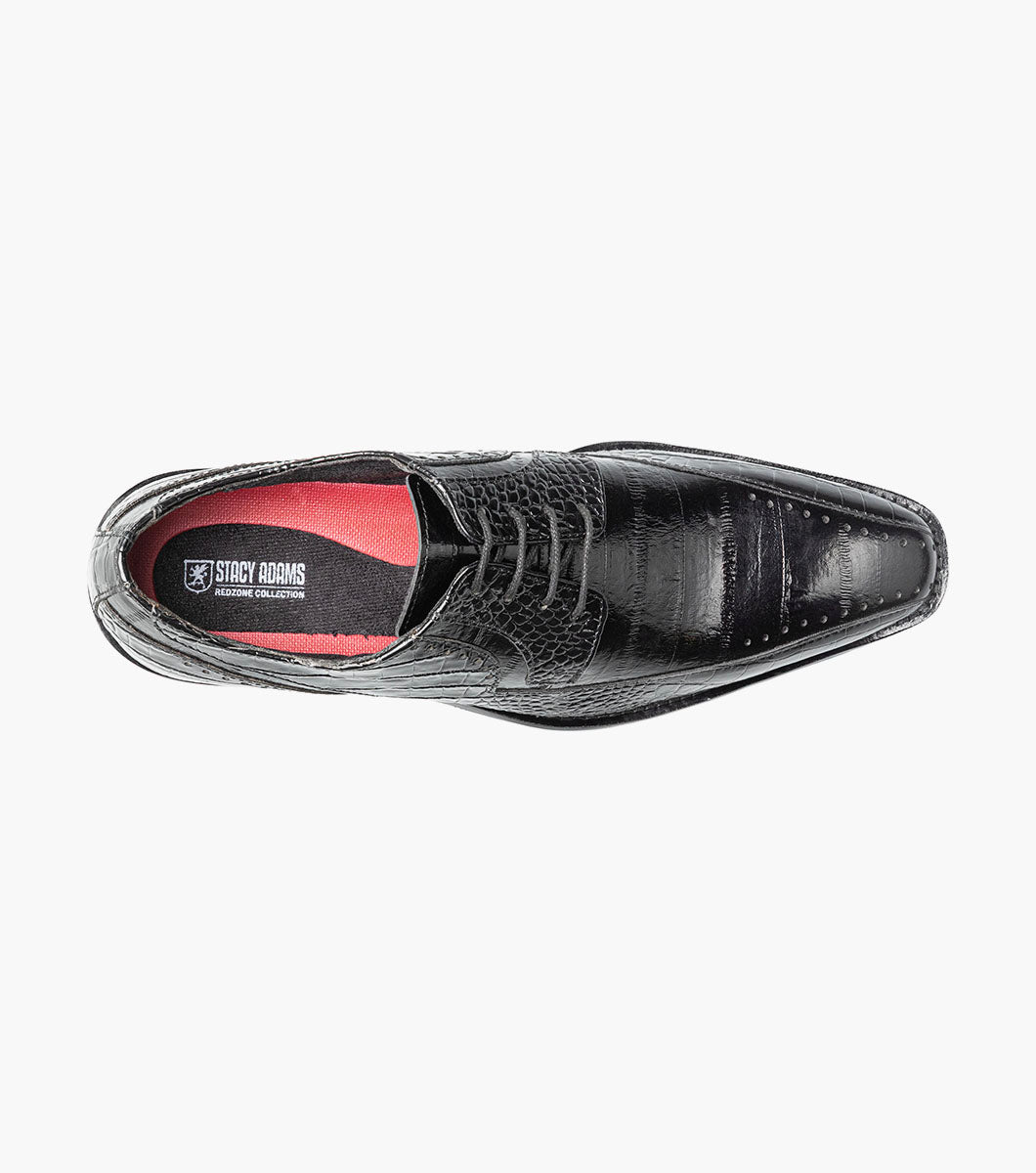 Stacy Adams Talamanco Bike Toe Oxford Animal Print Black 25788-001