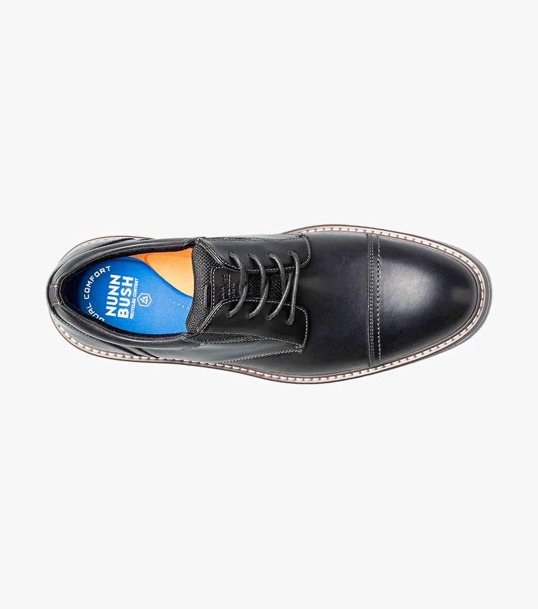 Nunn Bush Griff Cap Toe Oxford Shoes Black 85176-009