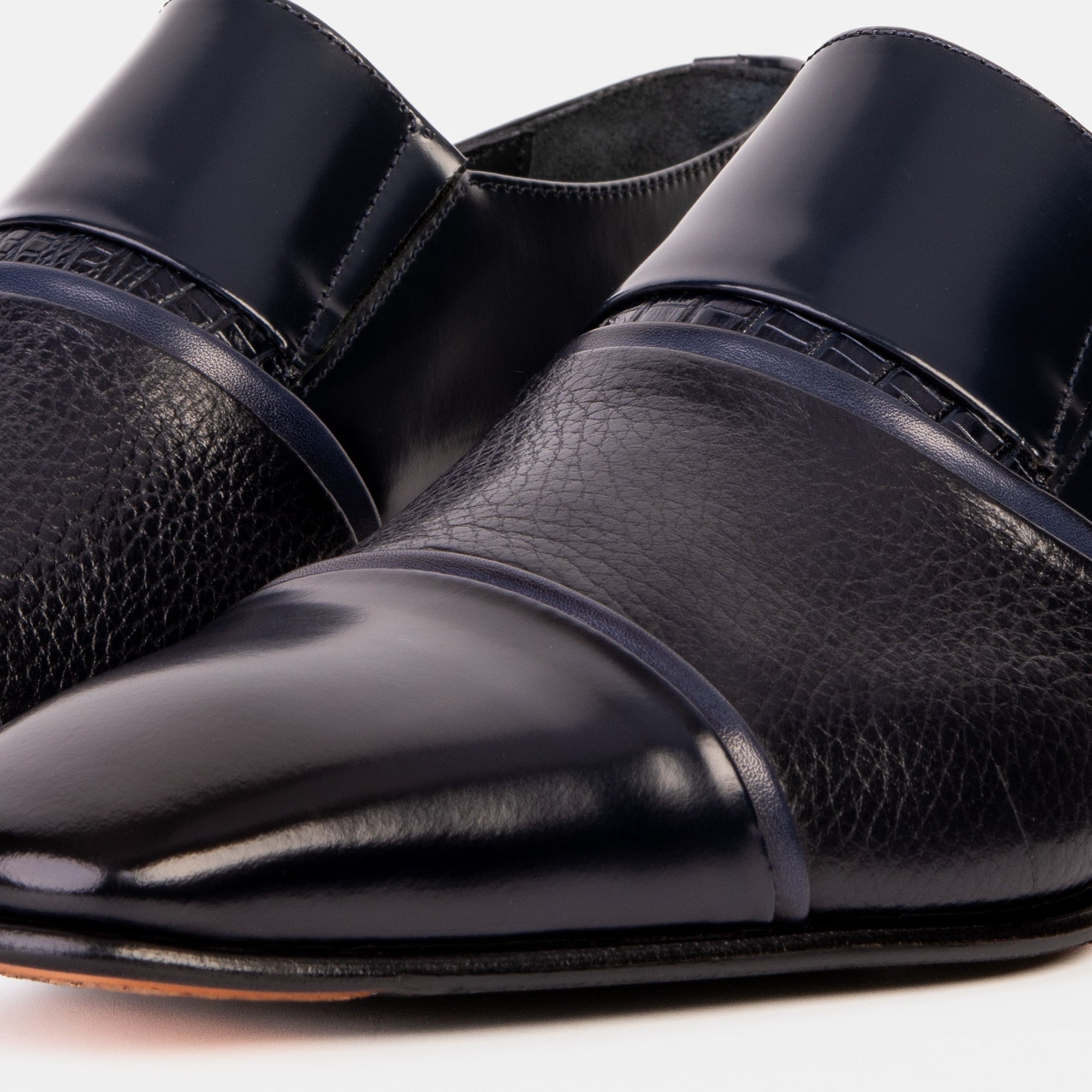 Vinci The Everest Navy Leather Cap Toe Dress Loafer Men Shoe