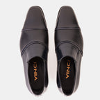 Vinci The Everest Navy Leather Cap Toe Dress Loafer Men Shoe