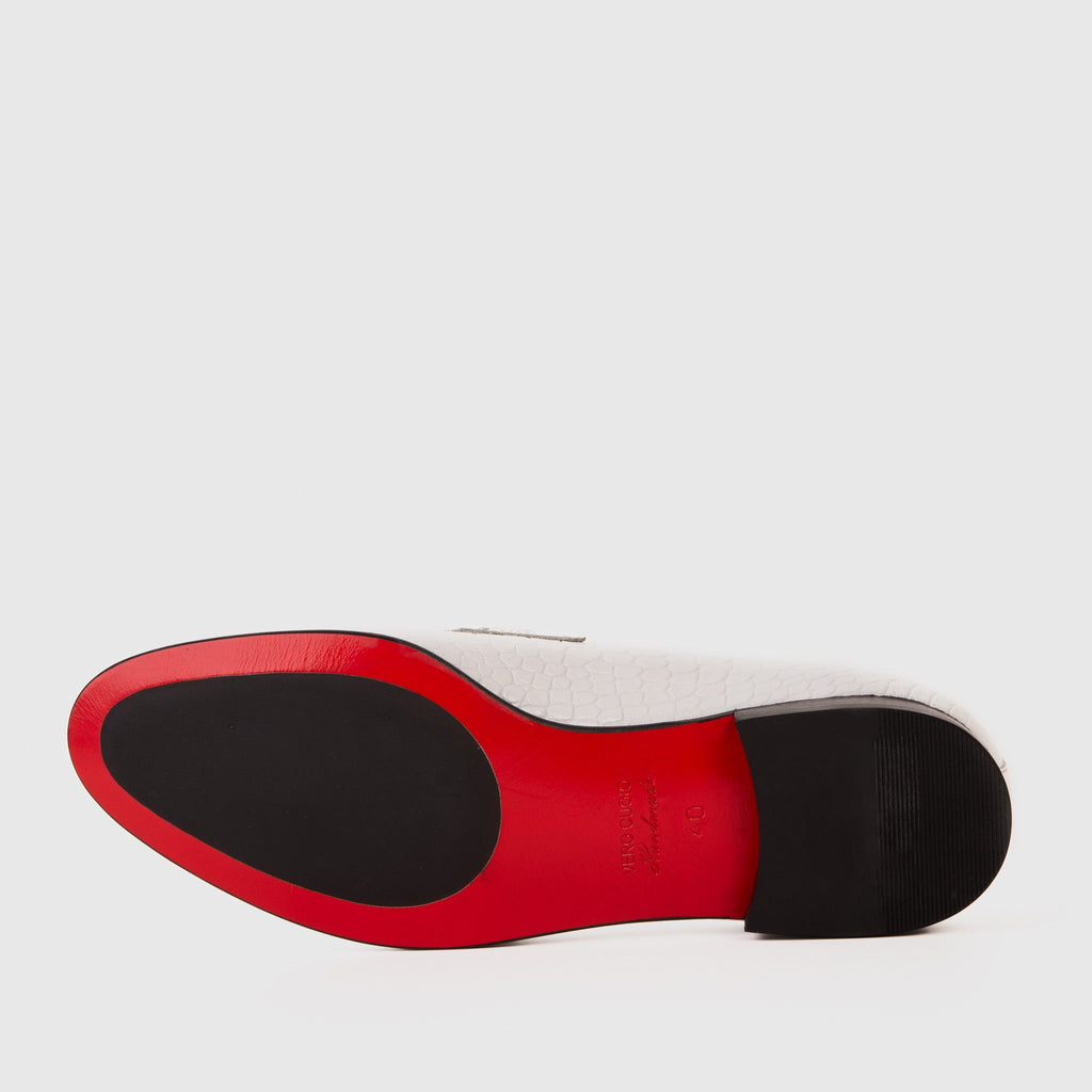 The Monaco White Leather Men Shoe Bit Loafer