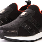 Vinci The Aslan Black Knitted & Leather Men Sneaker