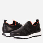 Vinci The Aslan Black Knitted & Leather Men Sneaker
