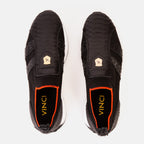 Vinci The Aslan Black Knitted & Leather Men Sneaker