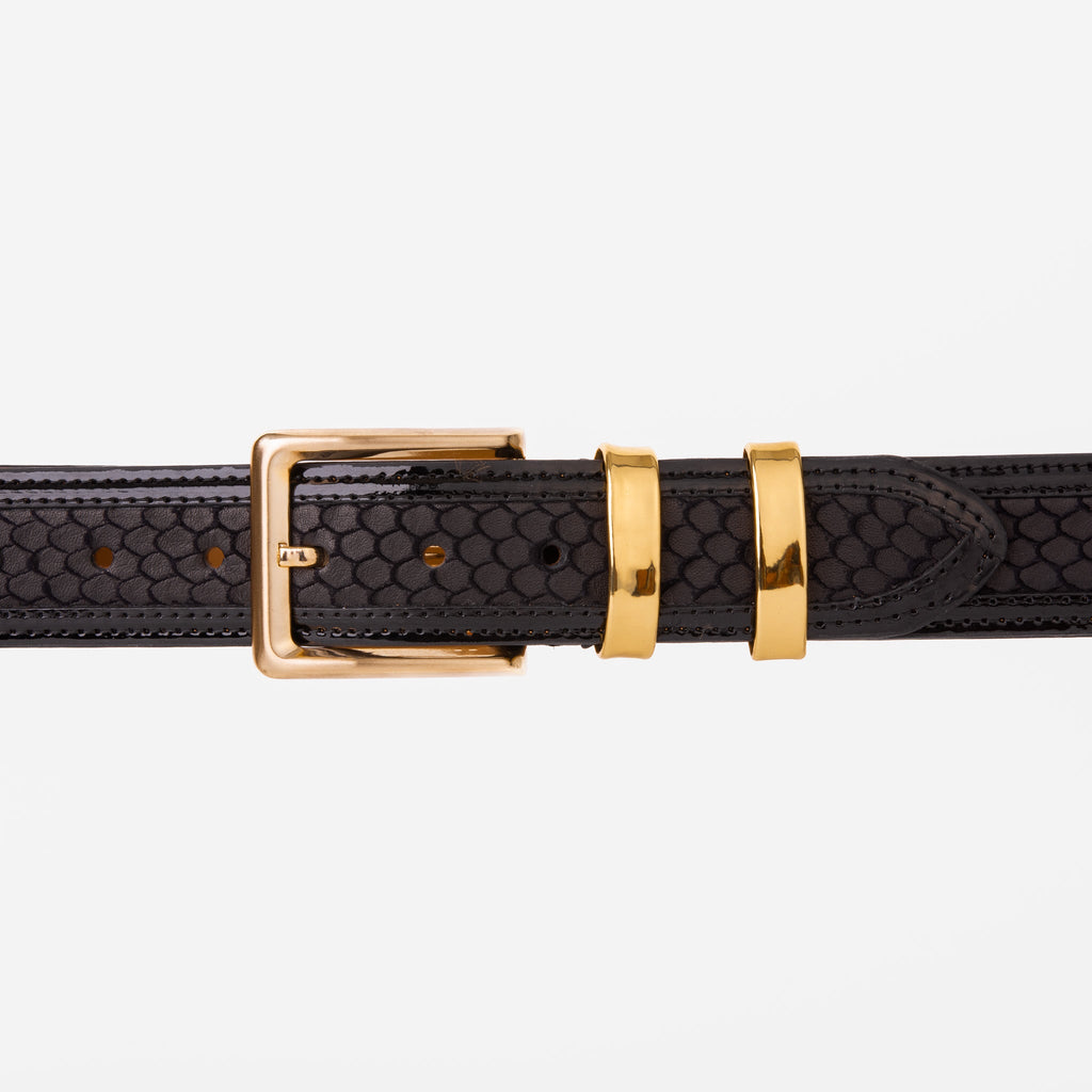 The Monarch Black Leather Belt