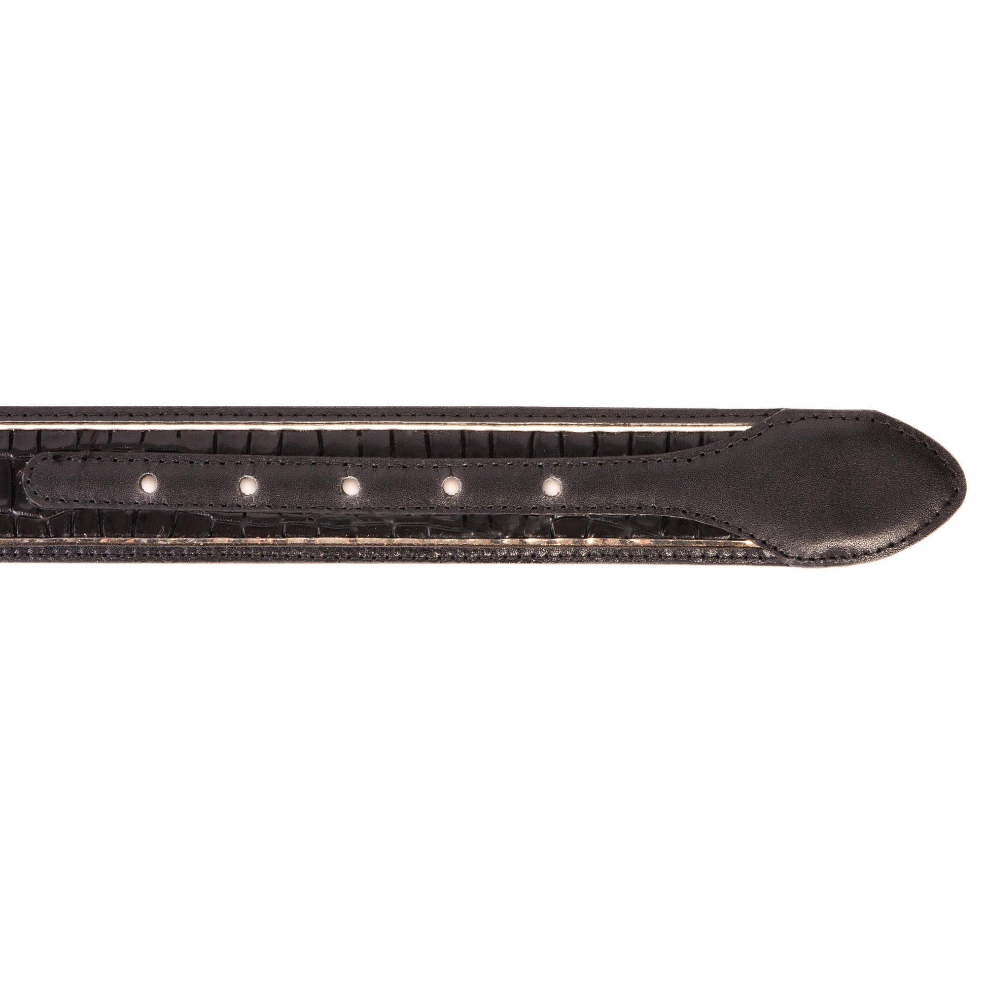 The Bellagio Black & Gold Leather Belt