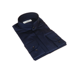 Mens CEREMONIA AVM Turkey Cotton Banded Minister Shirt Angelino-073 Navy