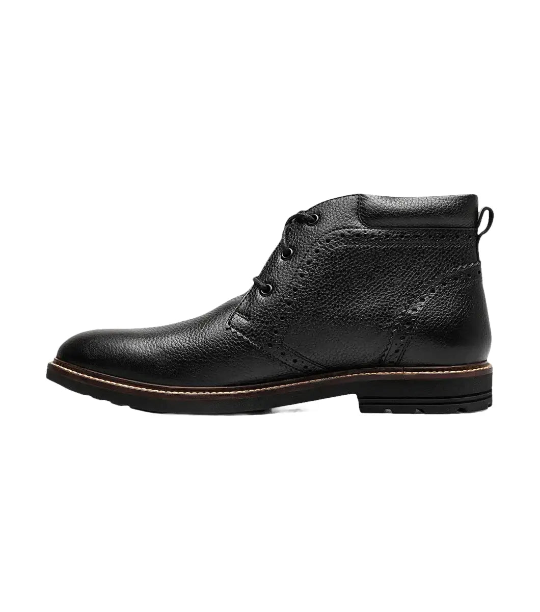 Nunn Bush Ozark II Plain Toe Chukka Boot Leather Black Tumbled 85090-007