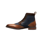 Stacy Adams Finnegan Wingtip Lace-Up Boot Cognac with Navy 25427-470