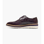 Stacy Adams Alario Wingtip Oxford Croco Leather Shoes Purple 25725-542