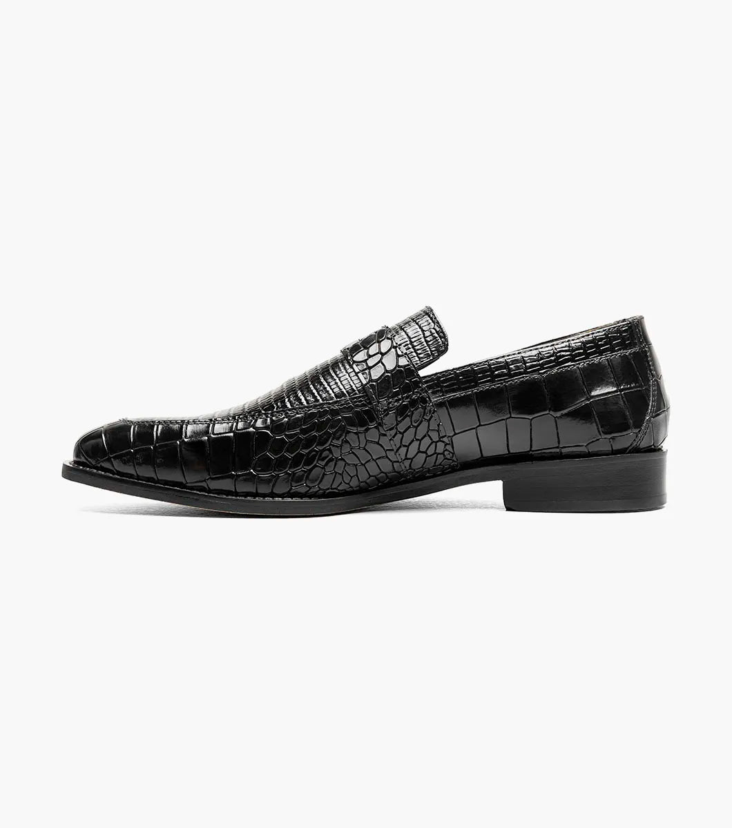 Stacy Adams Rubiano Moc Toe Buckle Strap Slip On Dark Black 25787-001