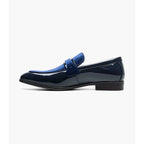 Stacy Adams Spratley Moc Toe Saddle Slip On Dress Shoes Navy 25686-410