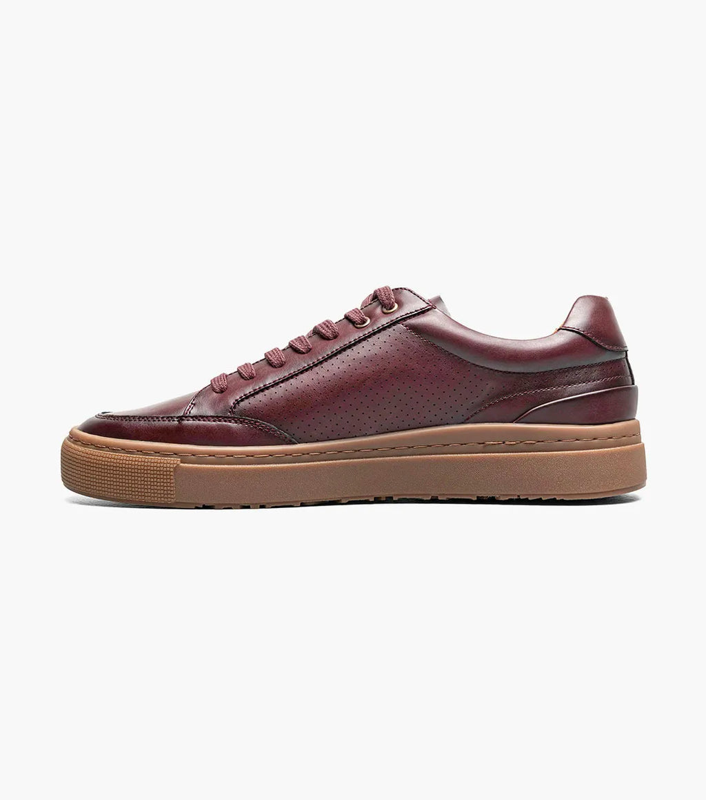 Stacy Adams Dorian Moc Toe Lace-Up Sneaker Green 25749-646 Bordeaux Wine